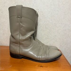 Vintage Justin leather roper cowboy boots Mens Size 10 D